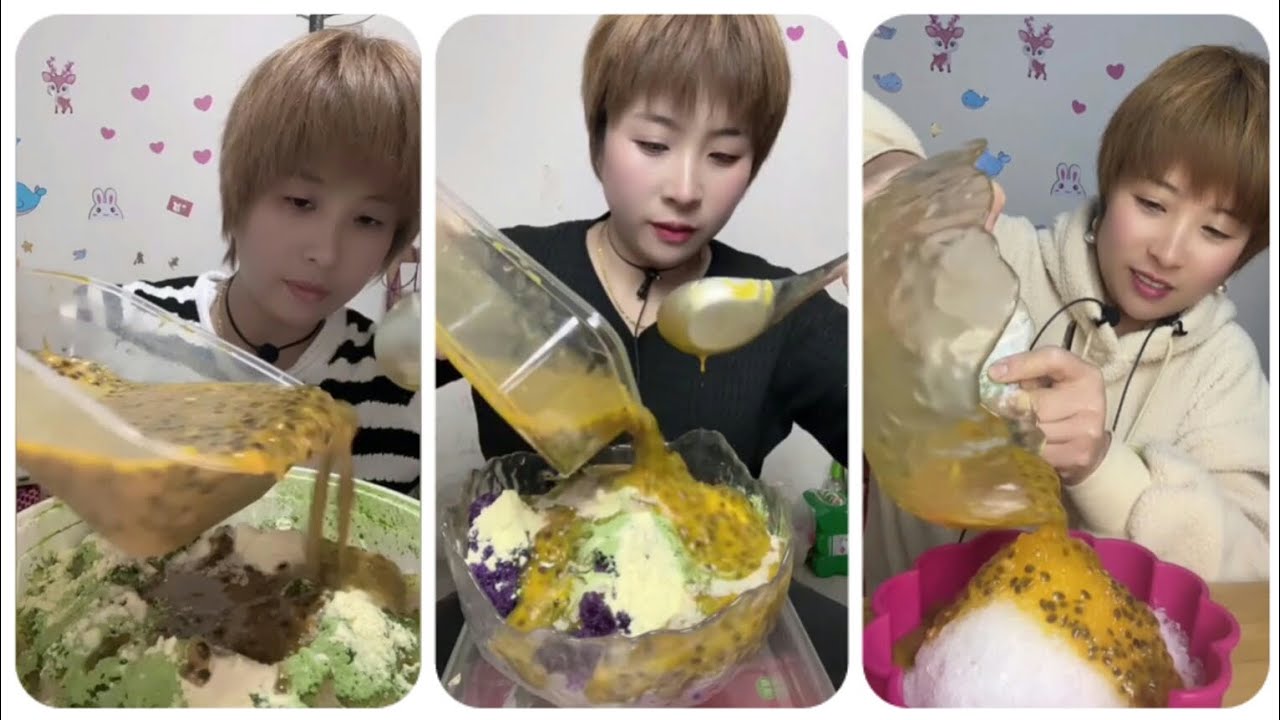 (solo)RELAXING SOUND OF EATING ASMR/ PASSIONFRUIT/ICE #asmr #relaxing #eating