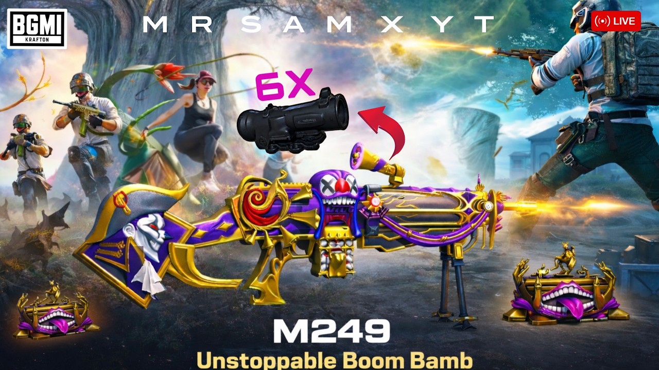 ONLY M249 6X CHICKEN CHALLENGE | BGMI Rush Gameplay MrSam x yt #pubg #pubgmobile #shorts