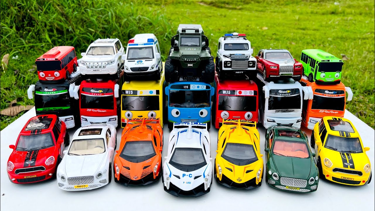 Mobil Mobilan Bus Tayo, Lamborghini, Jeep, Mcqueen, Mobil Polisi, Mobil Balap, Mobil Truk Oleng