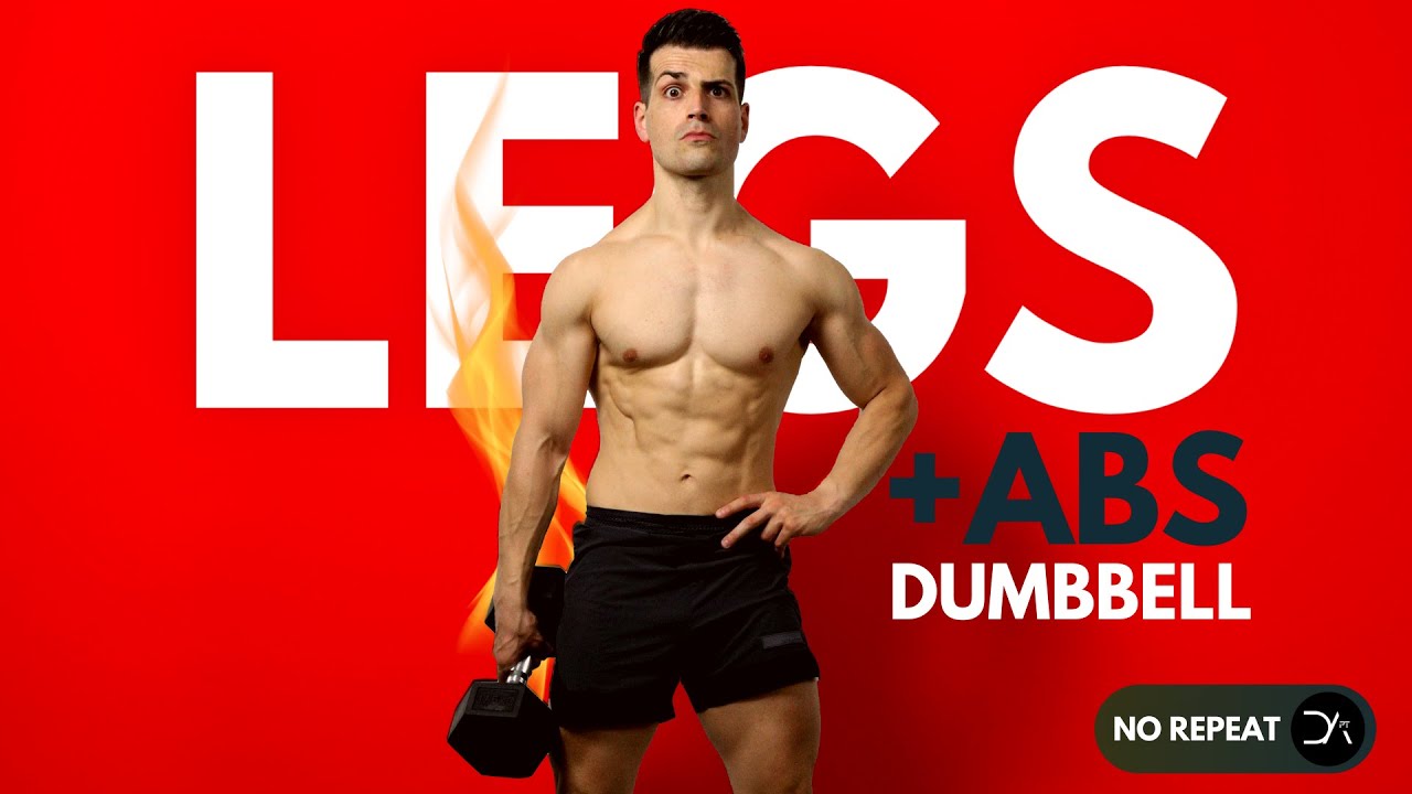 40 Min COMPACT LEG Workout With Dumbbells | No Repeat + ABS