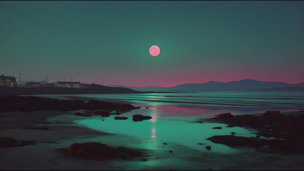 Chillwave Moonlit Shore | Serene Synthwave 80s
