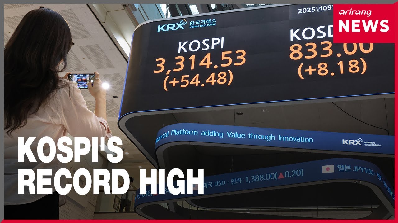 KOSPI hits record high with hopes of U.S. rate cut and gov't shareholder policy reversal