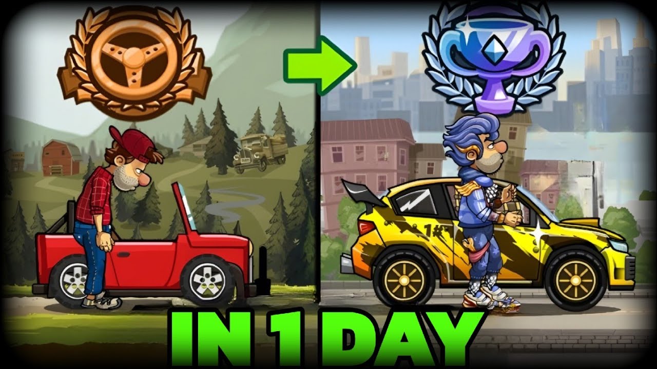 😱 I Reached Bronze To Legendary In 1 Day - Hill Climb Racing 2 . #hcr2 #hillclimbracing2  