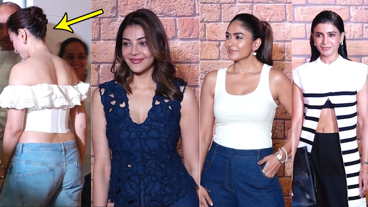Kajal Agarwal, Mrunal Thakur & Samantha Visuals At Tamannah Bhatia Jewellery Store | Filmylooks