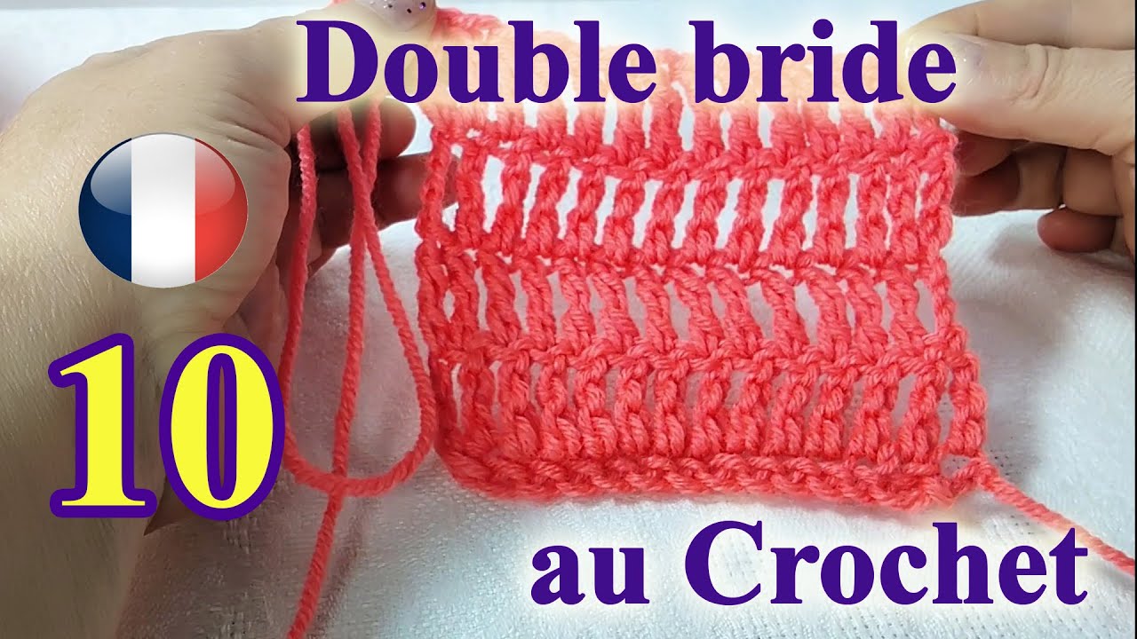 Double bride au Crochet pour Débutants Totaux, Lente + Schéma #ApprendreLeCrochet #10
