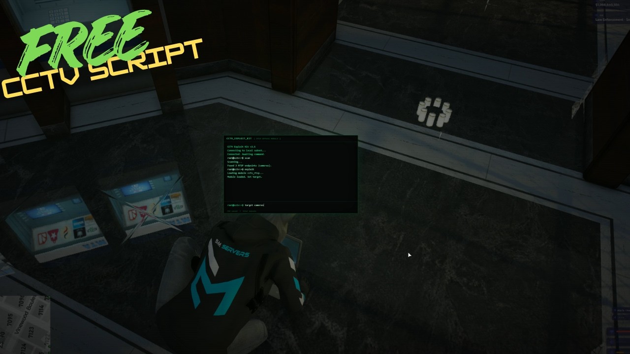 Free FiveM CCTV Script & Criminal Hacking By 5Mservers.com