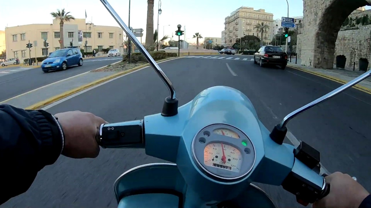 Vespa PX150 70 Anniversary gopro 6 with karma grip on board