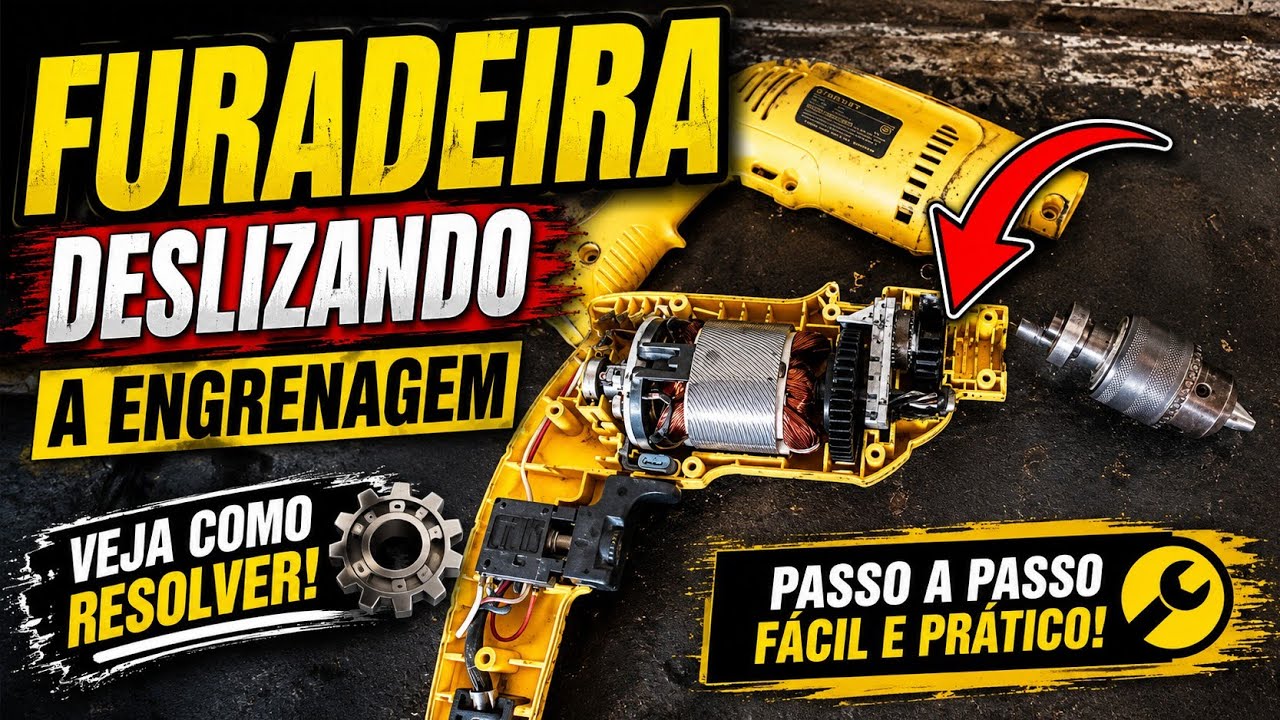 FURADEIRA ESTA DESLIZANDO A ENGRENAGEM