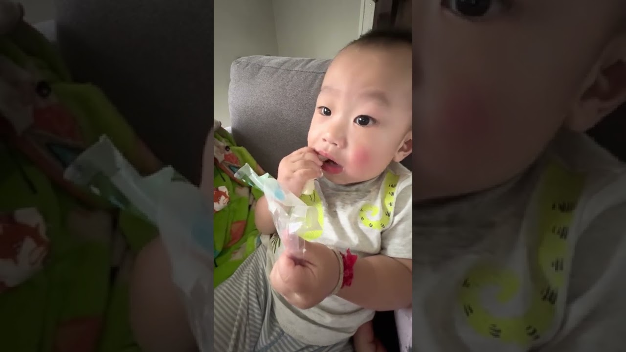 First time baby eat string cheese 🧀