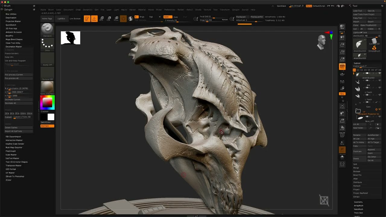 Intro to ZBrush 37  Decimation Master