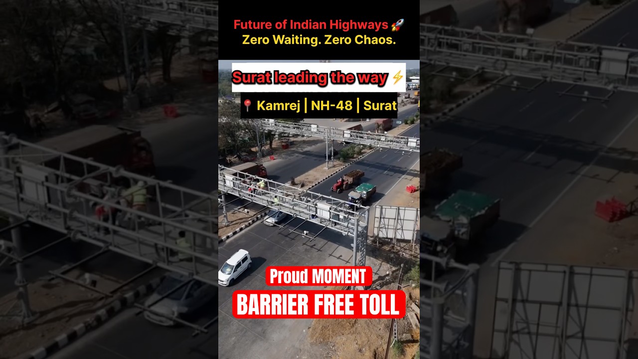 India&rsquo;s First Barrier-Free Toll Plaza 🇮🇳 | No Stopping | Kamrej NH-48 Surat #fastag #shorts #nhai