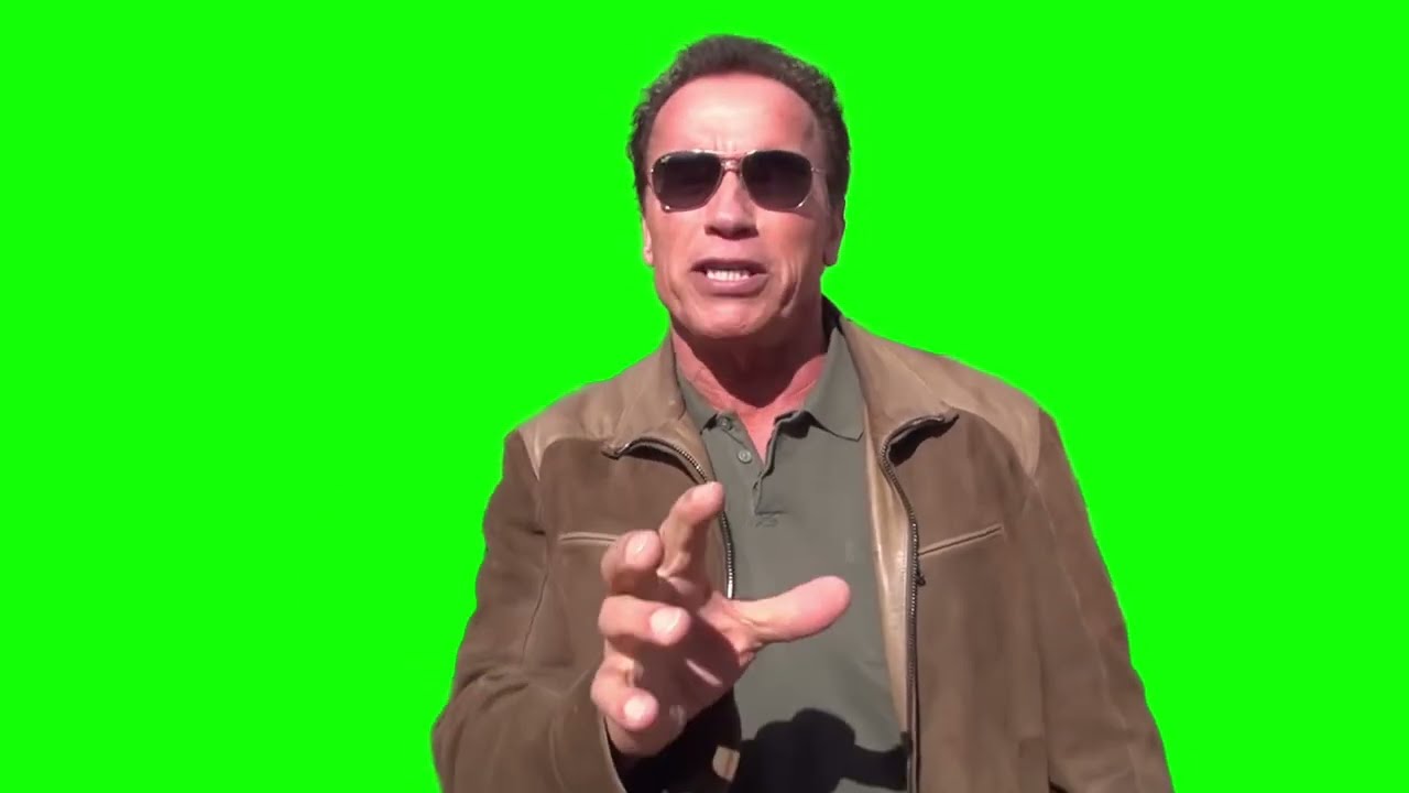 Arnold Schwarzenegger movie quotes green screen