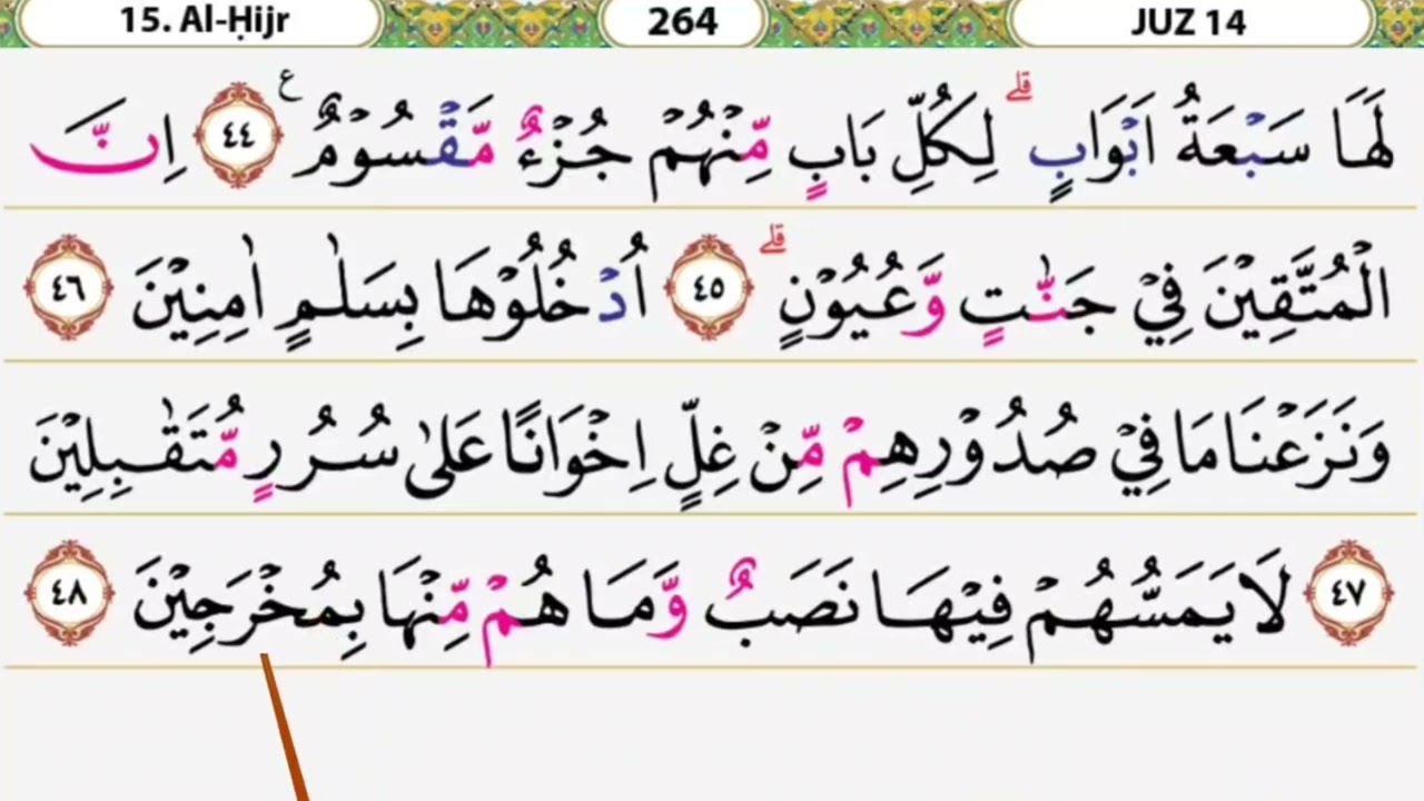 Belajar tilawah surat Al Hijr ayat 45-56