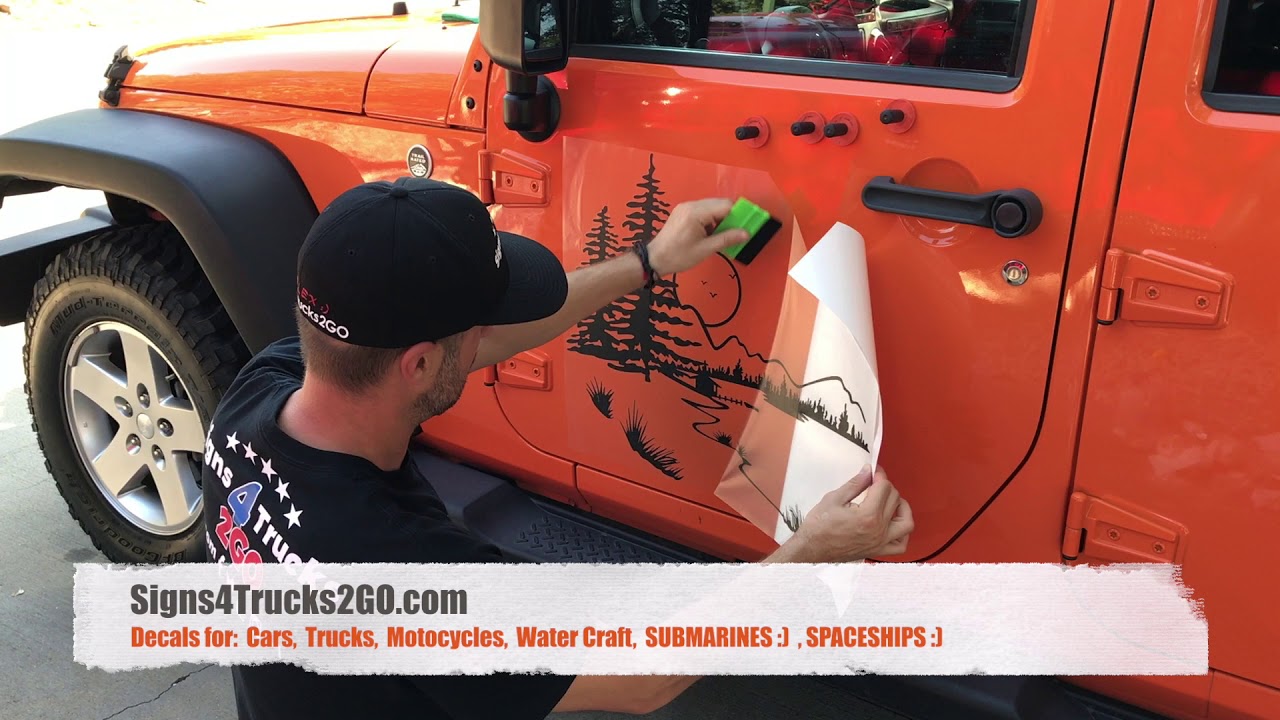 Video n8 How to Easy Install Decal Jeep Wrangler Rubicon Sahara jk jku tj cj side