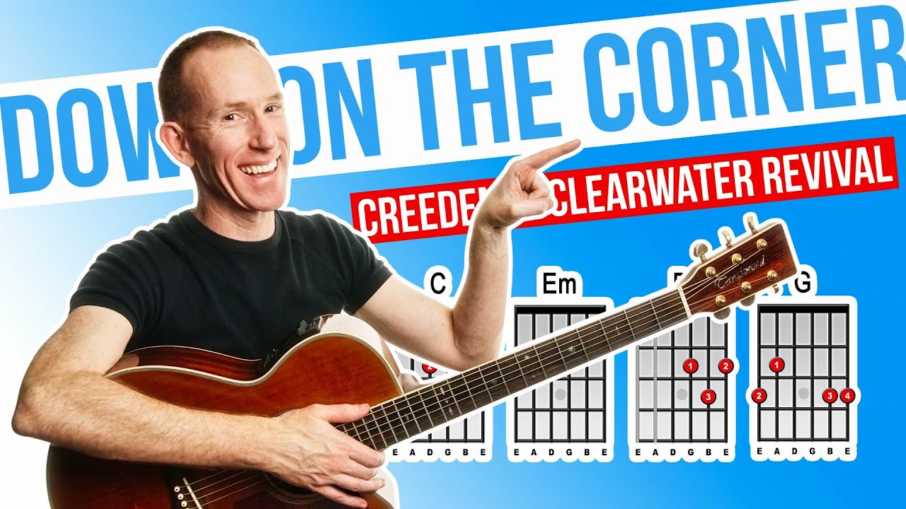 Down On The Corner ★ Creedence Clearwater Revival ★ Acoustic Guitar Lesson [with PDF]