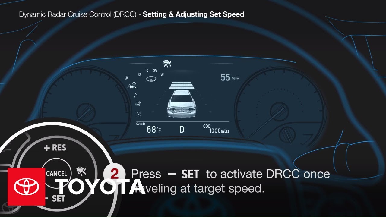 How to Set and Adjust the Speed of Dynamic Radar Cruise Control (DRCC) | Toyota