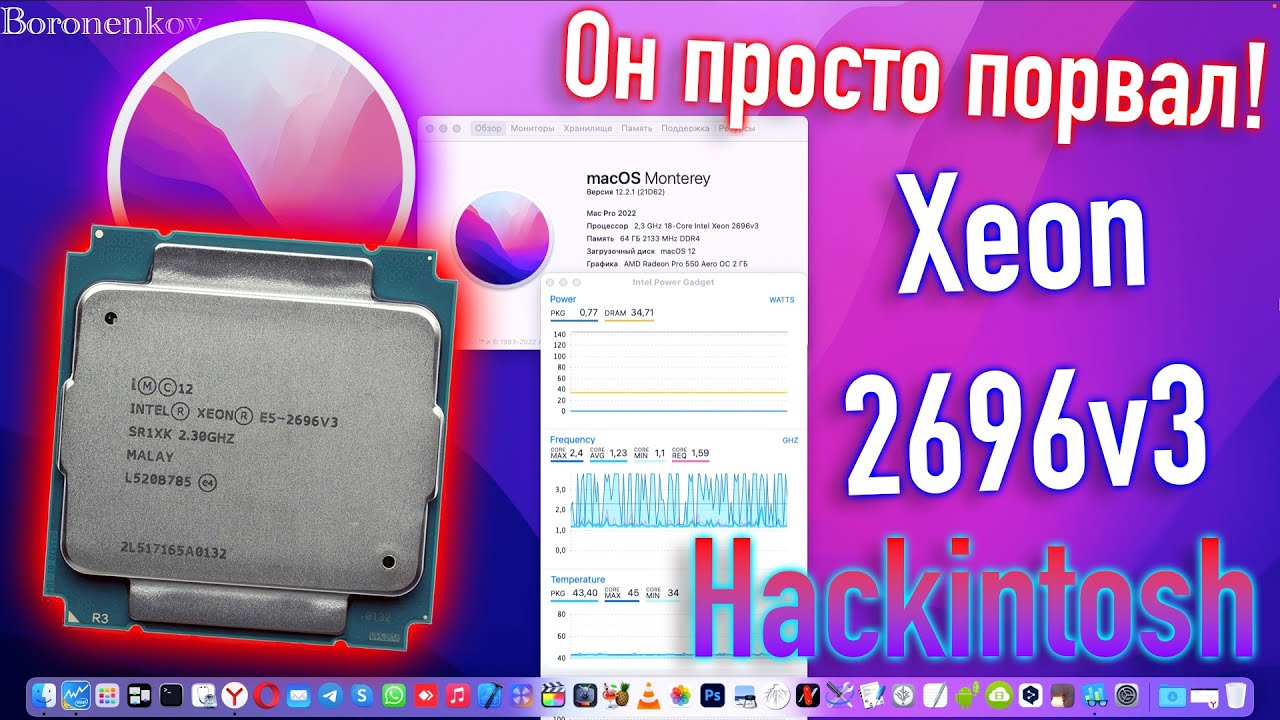 ОШЕЛОМИТЕЛЬНАЯ МОЩЬ INTEL XEON 2696V3 / MACOS 12 MONTEREY / HACKINTOSH! - ALEXEY BORONENKOV