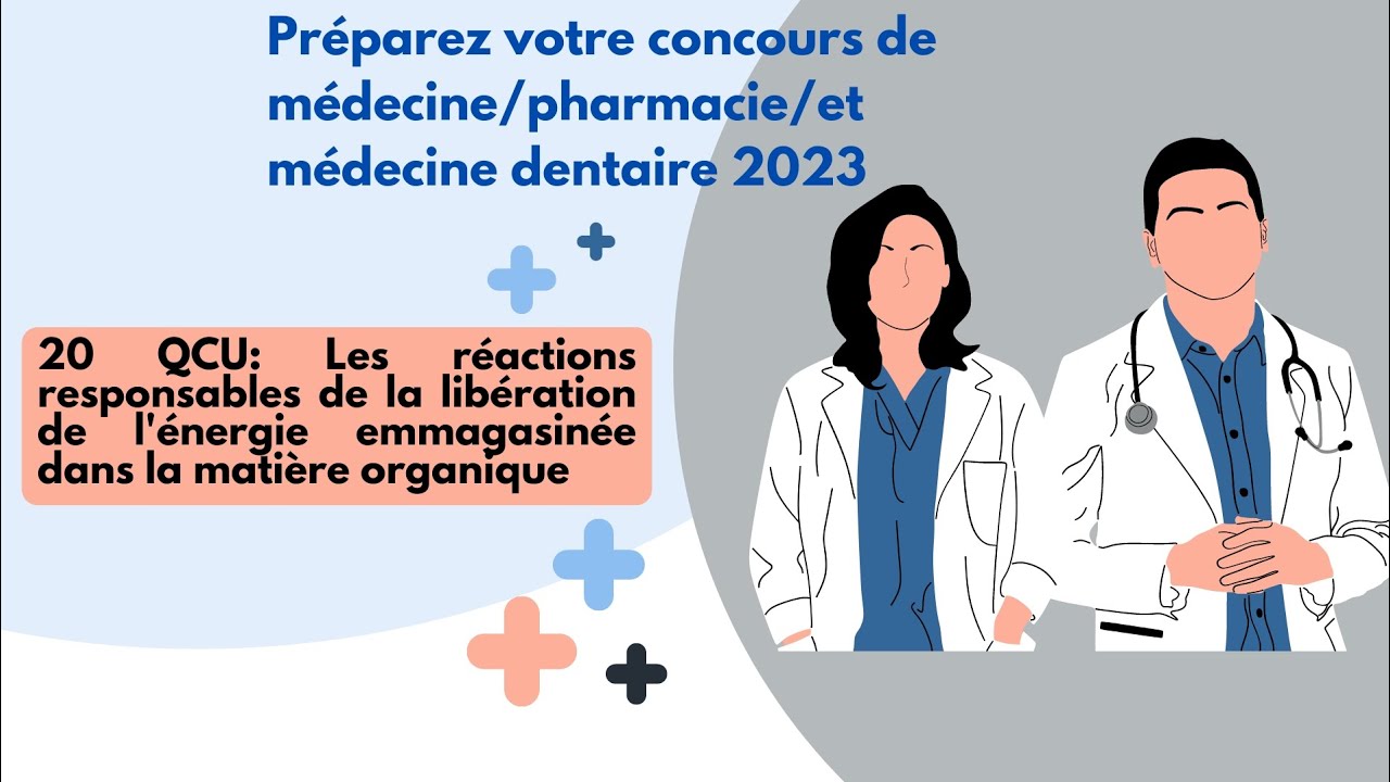 préparez votre concours de médecine 2023➡️ 20 QCU: libération de l'énergie emmagasinée dans la MO