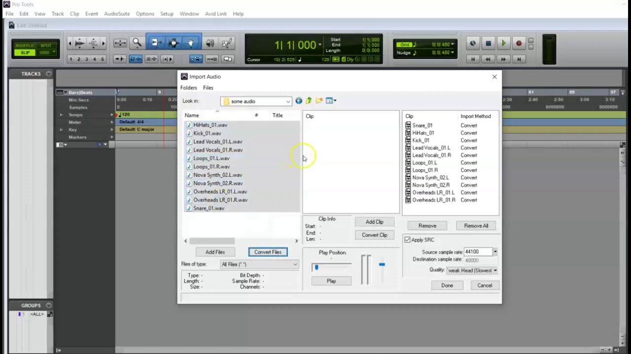 Importing Audio In Pro Tools on a PC