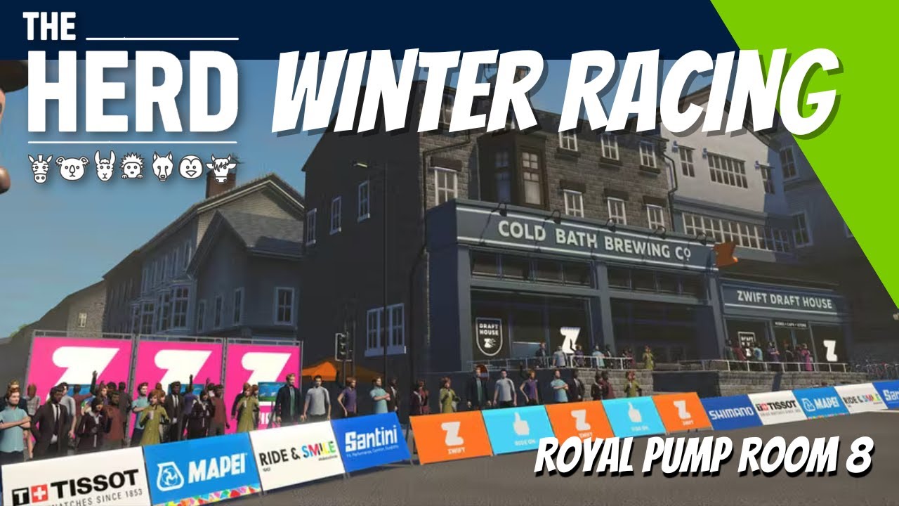 Herd Winter Racing - no categories on Royal Pump Room 8 in Zwift's Yorkshire world