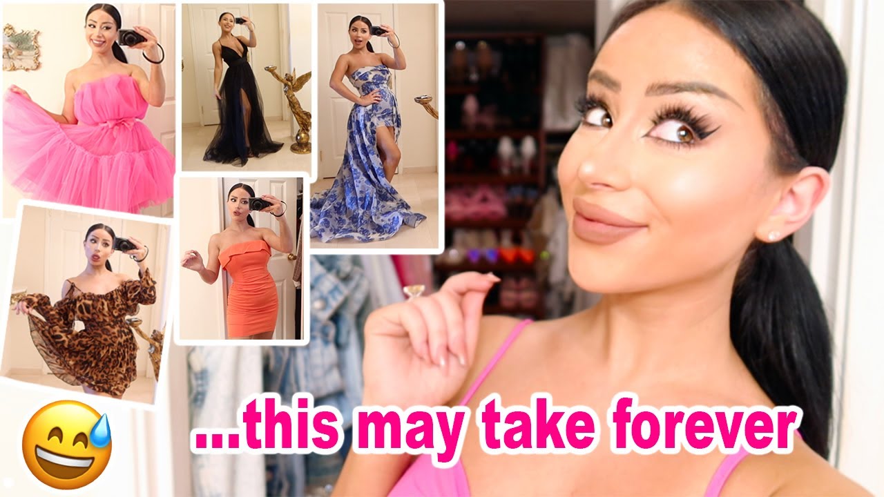 TRYING ON ALL MY DRESSES!