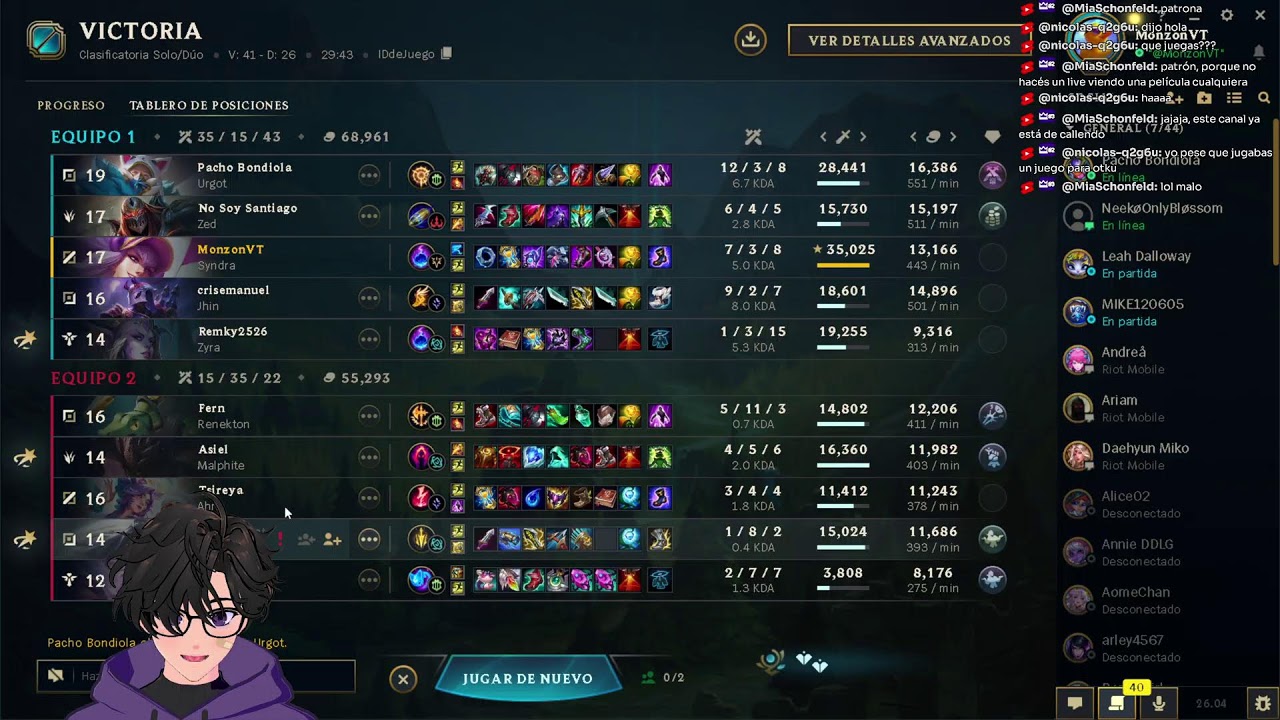 🔴 TRATANDO  DE LLEGAR A DIAMANTE SYNDRA MID / CHO'GATH  TOP  | League of Legends #leagueoflegends