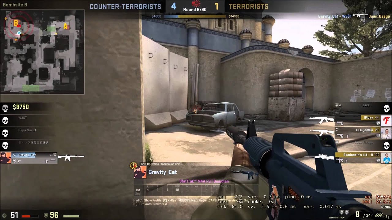 CSGO : MG1 Dust II Ace! 1 v 5 Clutch & Defuse