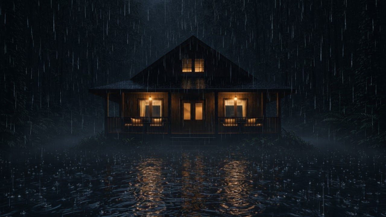 Relaxing Rain Sounds in a Forest Cabin 🌧️ Cozy Wooden House Ambience for Sleep, Study & Relax