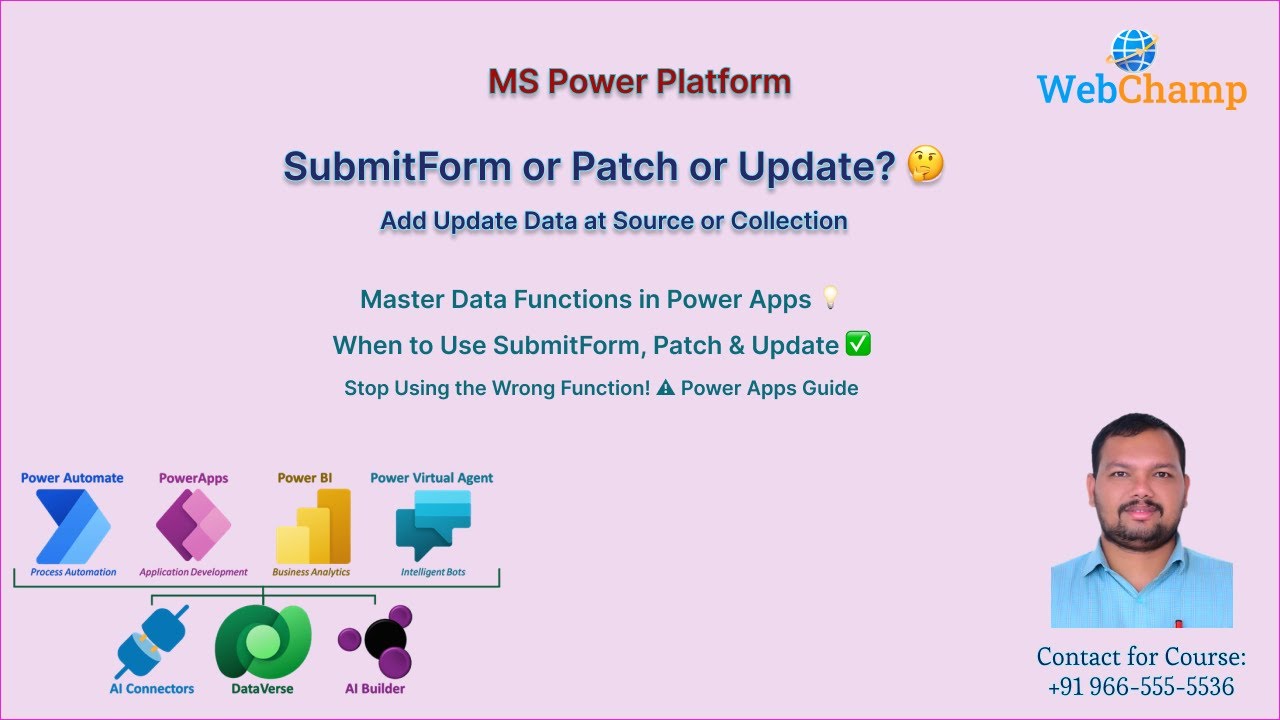 Power Apps 9: Use Cases of SubmitForm, Patch & Update Functions in Power Apps | Power Apps Tutorial