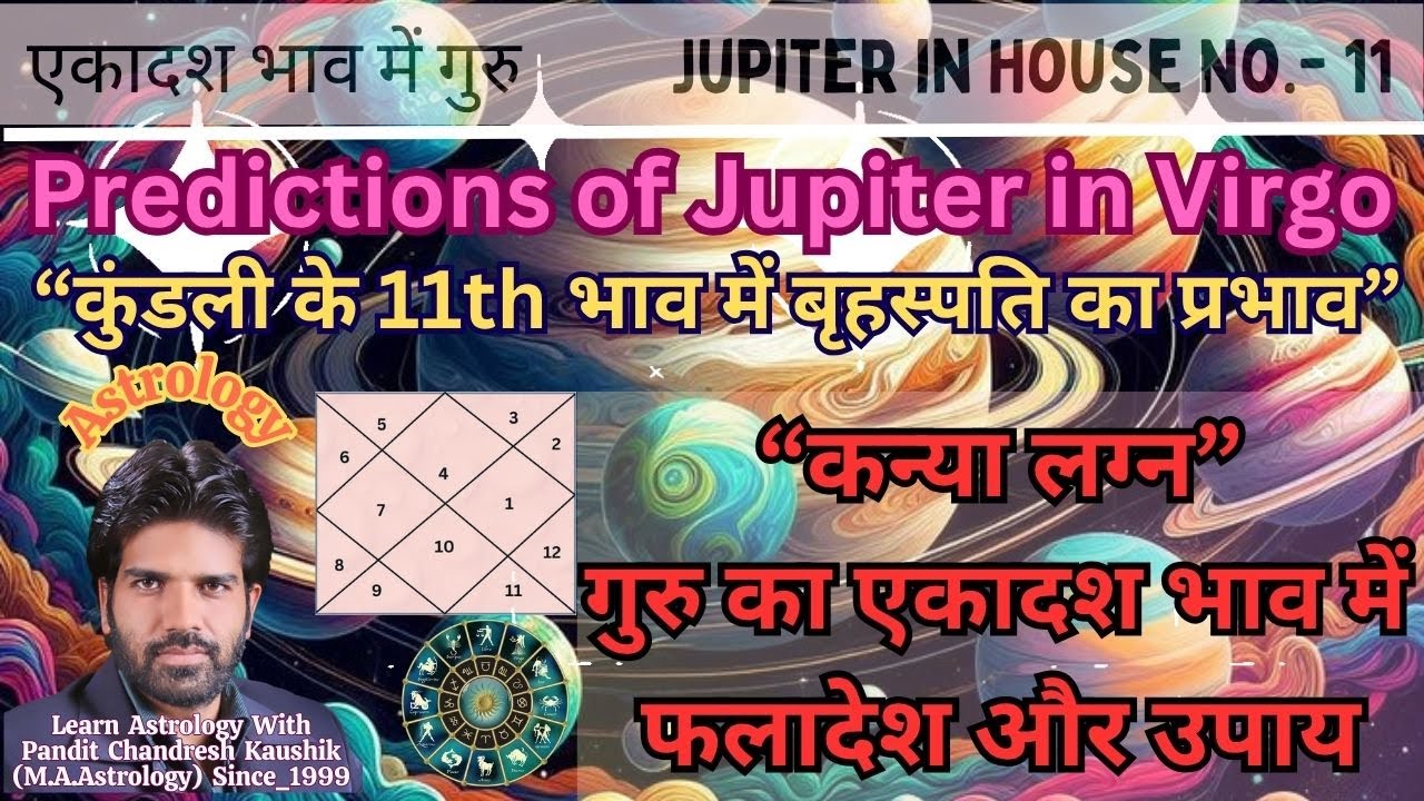 कन्या लग्न–गुरु_बृहस्पति का एकादश भाव फलादेश-उपाय Virgo-Jupiter in 11th House Prediction with Remedy