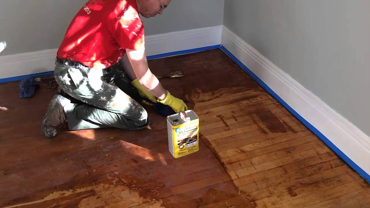 Refinishing hardwood floors by stripping