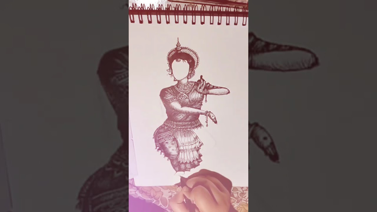Student Practice: Direct Pen Sketch | Odisha Art#trending #viral #traditional #pen_art 