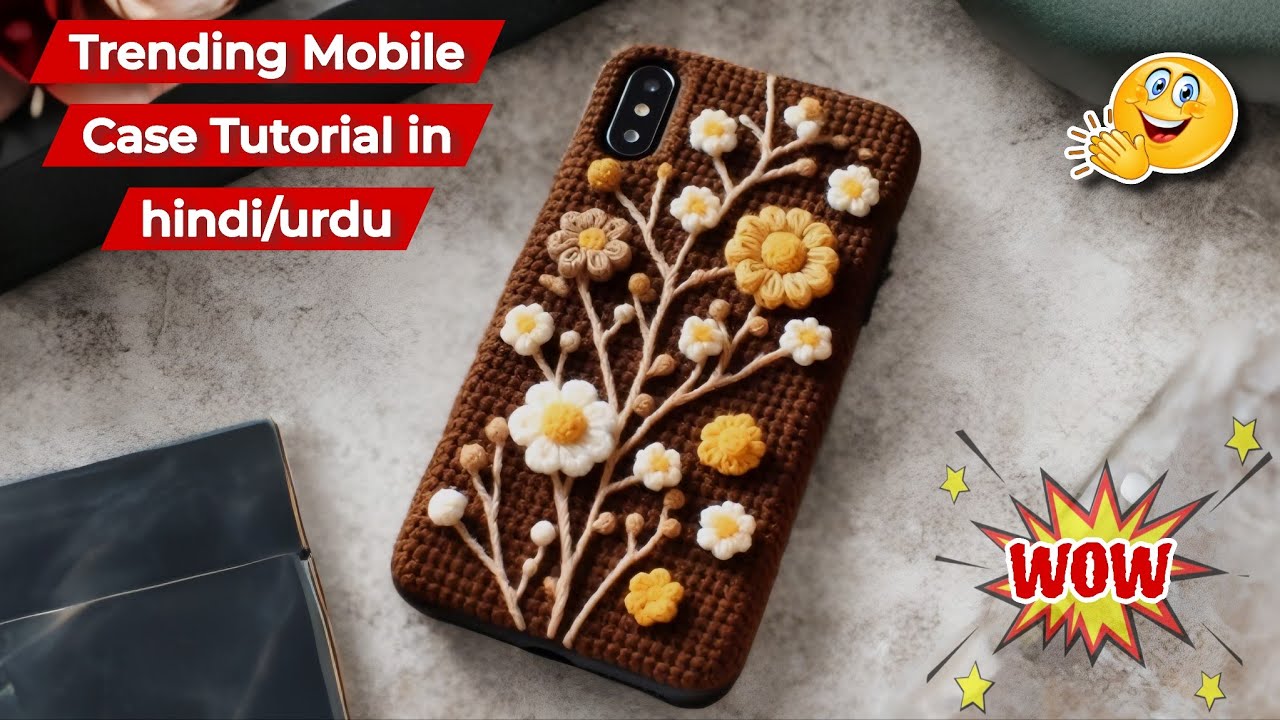 New! Trending Mobile Case Crochet Design in hindi/urdu | Floral Phone cover 😍 #crosiaphonecase