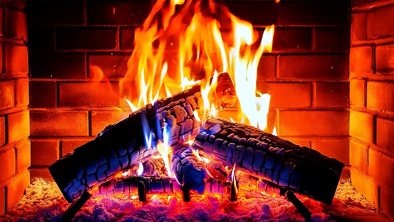 Cozy Fireplace (12 Hrs) with Hypnotic Color Changing 🔥 Orange Fire Tranquility with Warmth