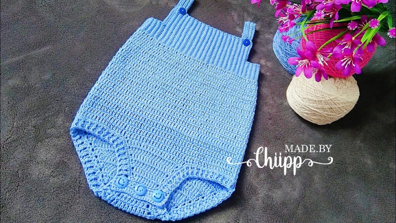 B39. Crochet baby romper | Hướng dẫn móc mẫu yếm cho bé trai gái