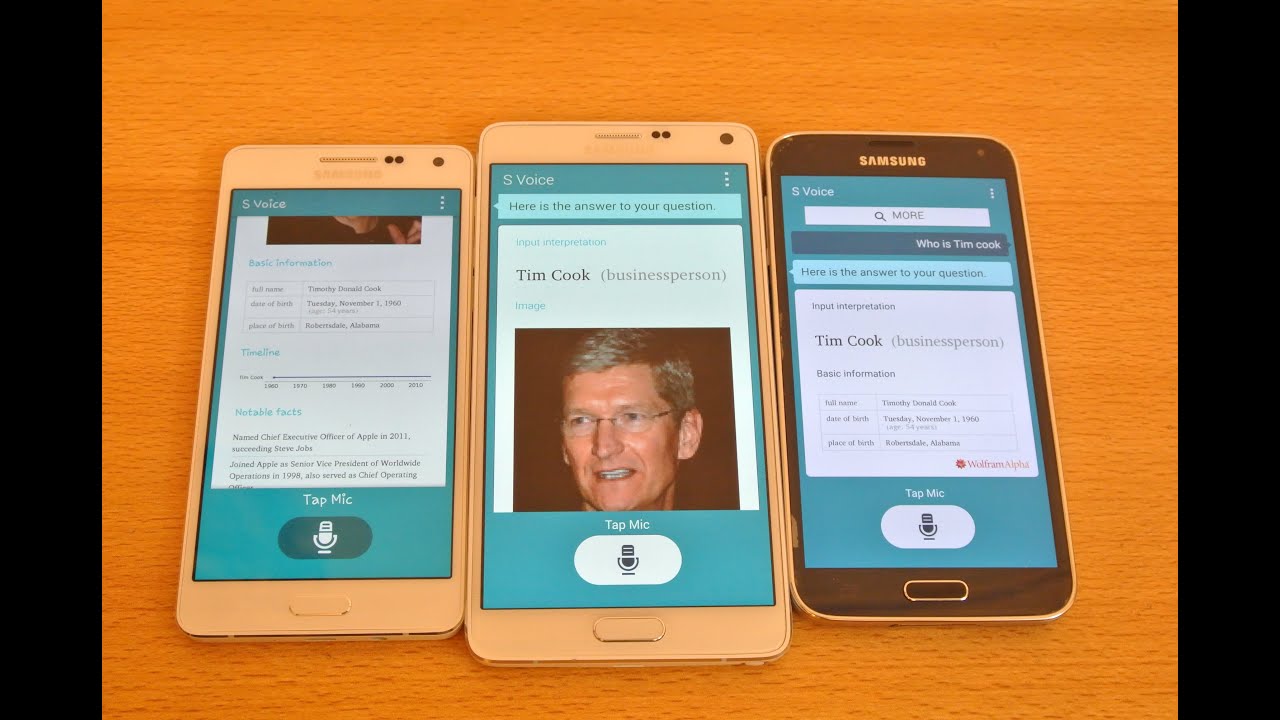 Сравнение Samsung Galaxy A5, Galaxy Note 4 и Galaxy S5 — S Voice (HD)