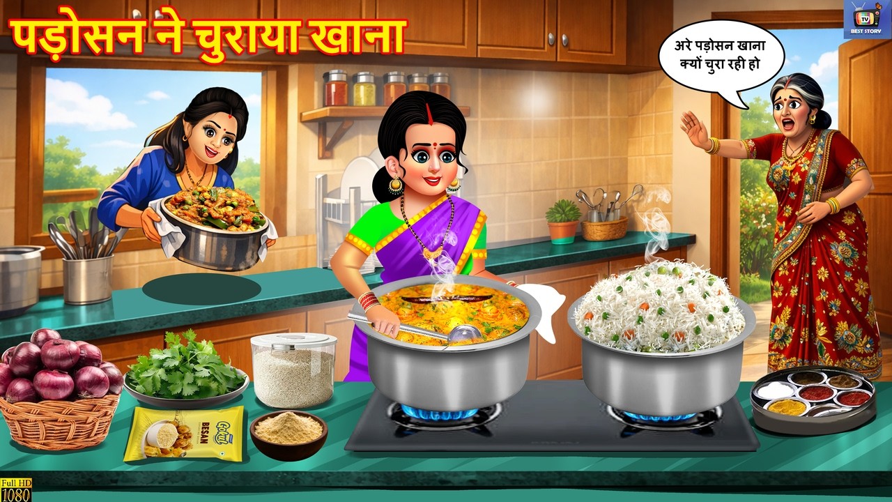 पड़ोसन ने चुराया खाना | Padosan Ne Churaya Khana | Hindi Kahani | Moral Stories | Cartoon | Kahaniya