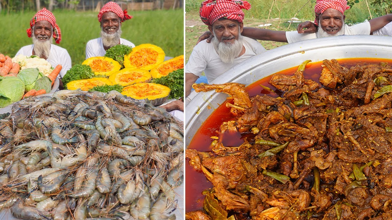 Shrimp Curry & Chicken Roast – Classic Village Feast of Flavor!