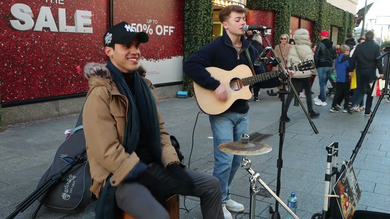 Charlie O'Brien & Marcos Entertain the Crowd with Cover /Wake Me Up by Avicii Grafton Street Dublin