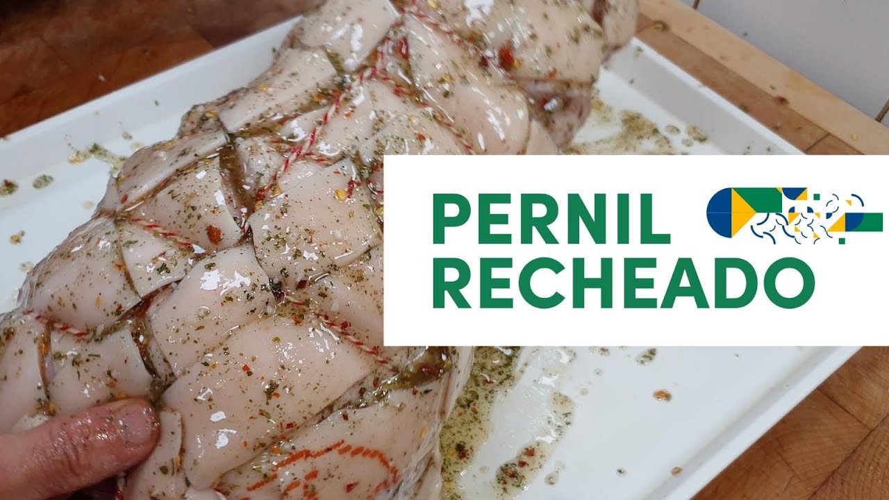 Pernil de porco desossado e recheado
