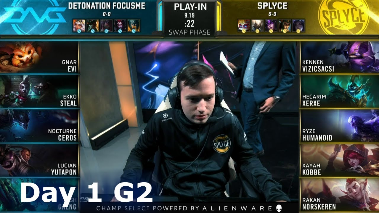 DFM vs SPY | Day 1 Play-In Stage S9 LoL Worlds 2019 | DetonatioN FM vs Splyce