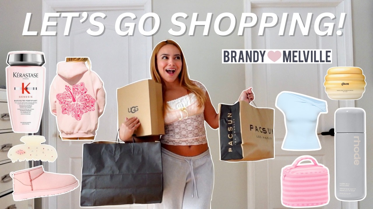 SHOP WITH ME 🛍️ huge spring clothing haul, brandy melville finds, mall shopping vlog