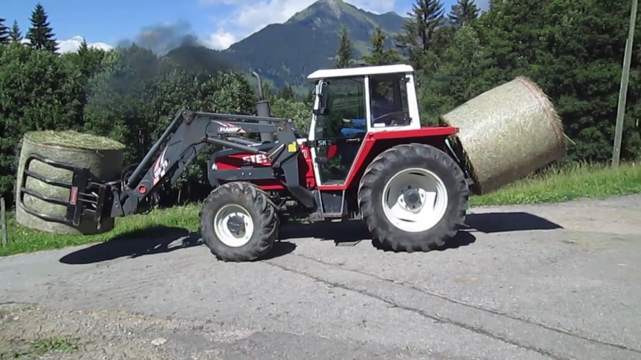 Pressage et ramassage des balles de foins 2017 Steyr profi 6195 CVT & presse Lely Welger RP 245