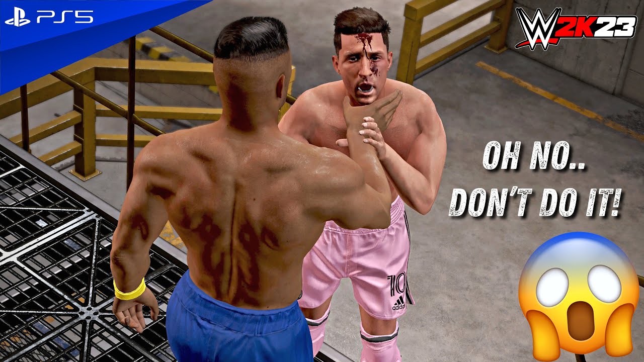 WWE 2K23 - Lionel Messi vs. Cristiano Ronaldo - Outrages Backstage Brawl | PS5™ [4K60]