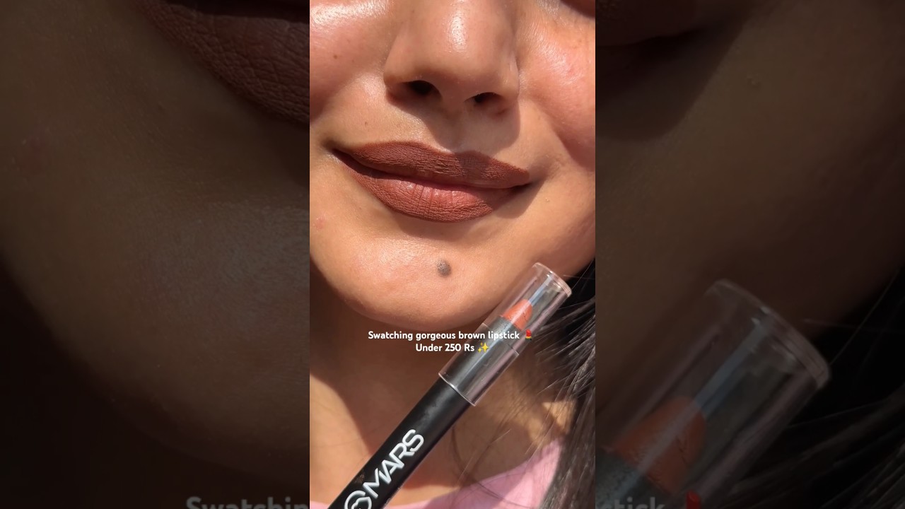 Swatching Gorgeous Brown Lip crayon💄Under 250 Rs ✨ Mars Lip crayon #lipstick #shorts