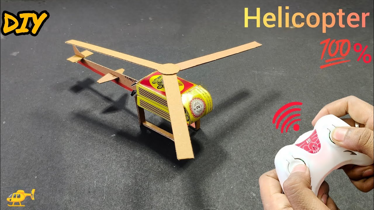 How to Make a Remote Control Helicopter Using Matchbox 🚁 DIY RC Helicopter That Flies
