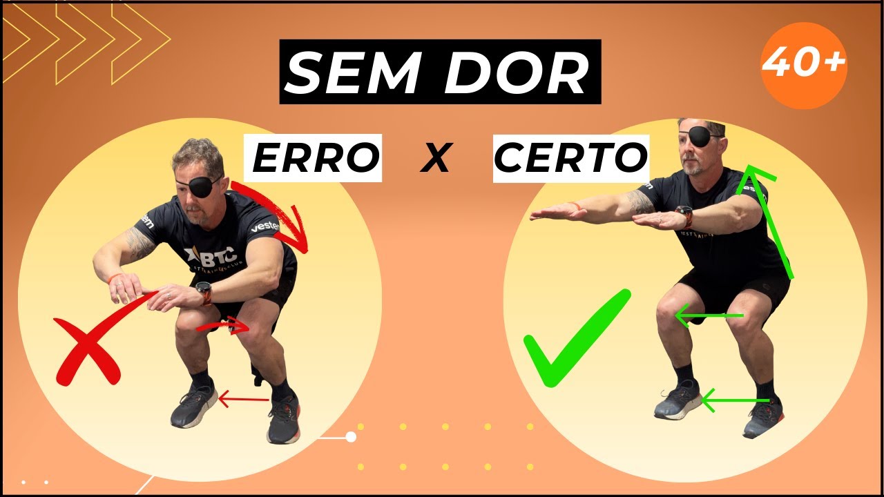 Agachamento, Afundo e Afundo Búlgaro SEM DOR (40+) — técnica fácil e segura