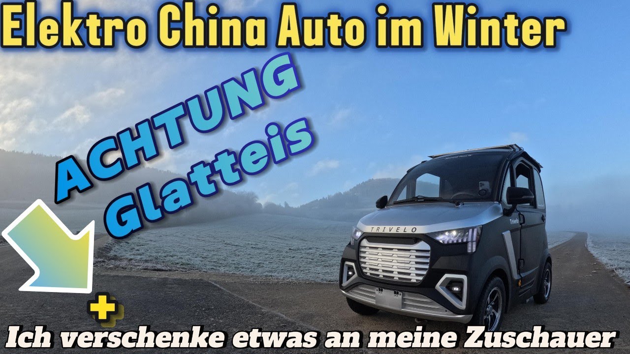 Auf Glatteis im 45 Km/h China E-Auto‼️ Ich VERSCHENKE ... im Video ‼️