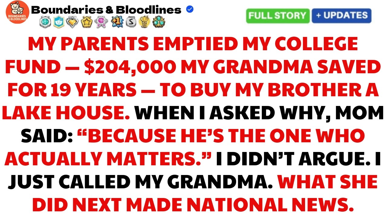 My Parents Stole My $204K College Fund For My Brother—Grandma Took It To The News