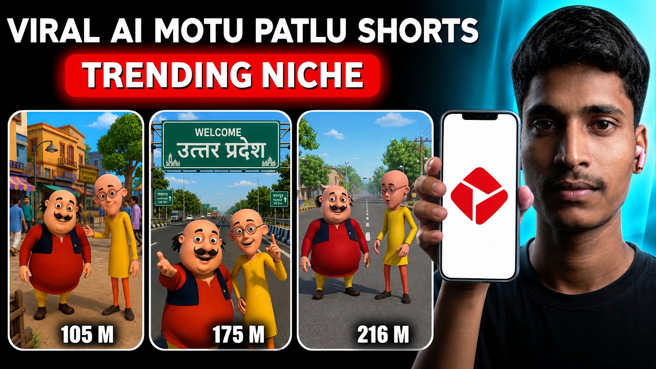 How to Create Viral AI Motu Patlu Shorts 🤯 | Full AI Shorts Tutorial